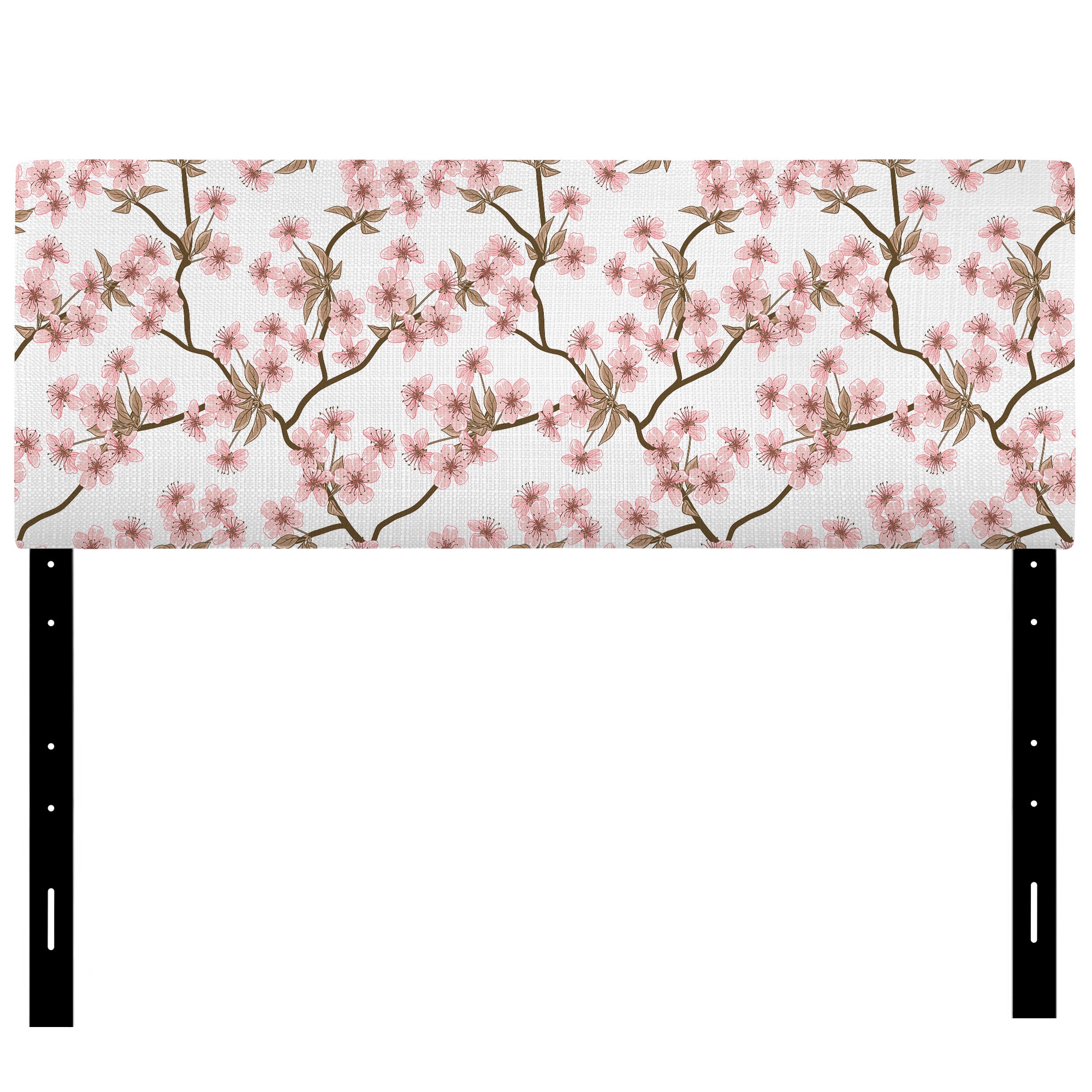 Blossoming Cherry Branches upholstered headboard
