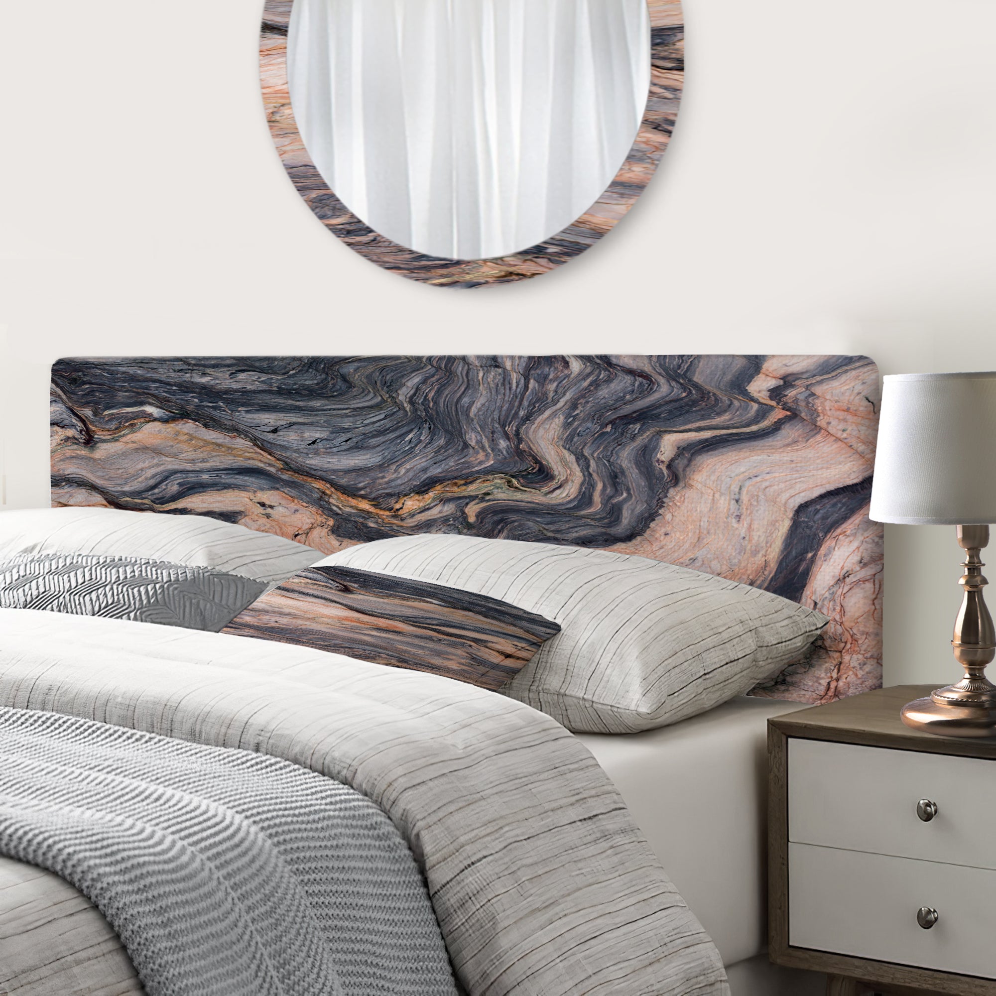 Sand Stone Landscape upholstered headboard