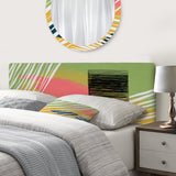 Minimal Abstract In Retro Tones upholstered headboard