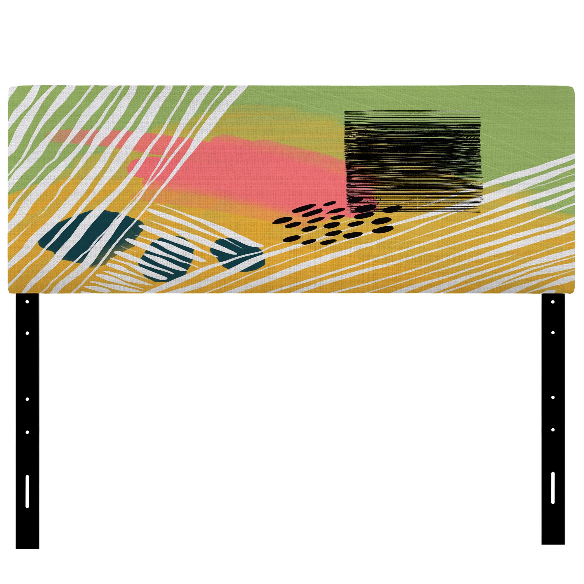 Minimal Abstract In Retro Tones upholstered headboard