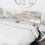 Monochrome Flowers And Leaves upholstered headboard
