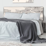 Monochrome Flowers And Leaves upholstered headboard