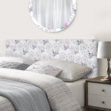 Geometric Hearts With Boho Flowers upholstered headboard