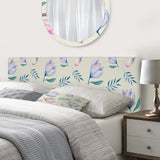 Pastel And Blue Flowers upholstered headboard