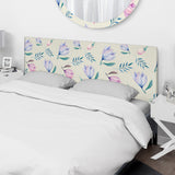 Pastel And Blue Flowers upholstered headboard