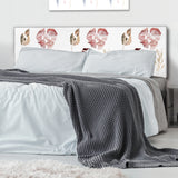 Minimalistic Foliage In Red Blue And Brown upholstered headboard