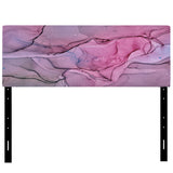 Pink And Purple Marble Landscape upholstered headboard