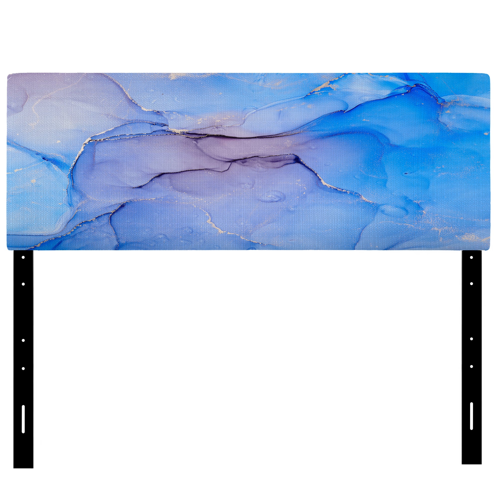 Blue And Pink Marble Ink Clouds III upholstered headboard