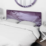 Purple And Grey Marble Ink Clouds I upholstered headboard