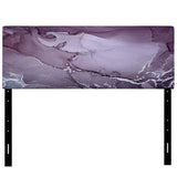 Purple And Grey Marble Ink Clouds I upholstered headboard