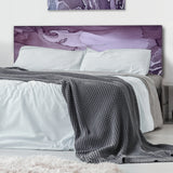 Purple And Grey Marble Ink Clouds I upholstered headboard