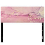 Pink Marble Waves II upholstered headboard