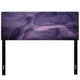 Purple And Grey Marble Ink Clouds II upholstered headboard