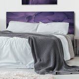 Purple And Grey Marble Ink Clouds II upholstered headboard