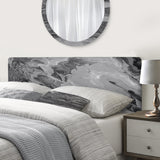 Grey Wavy Liquid Art upholstered headboard