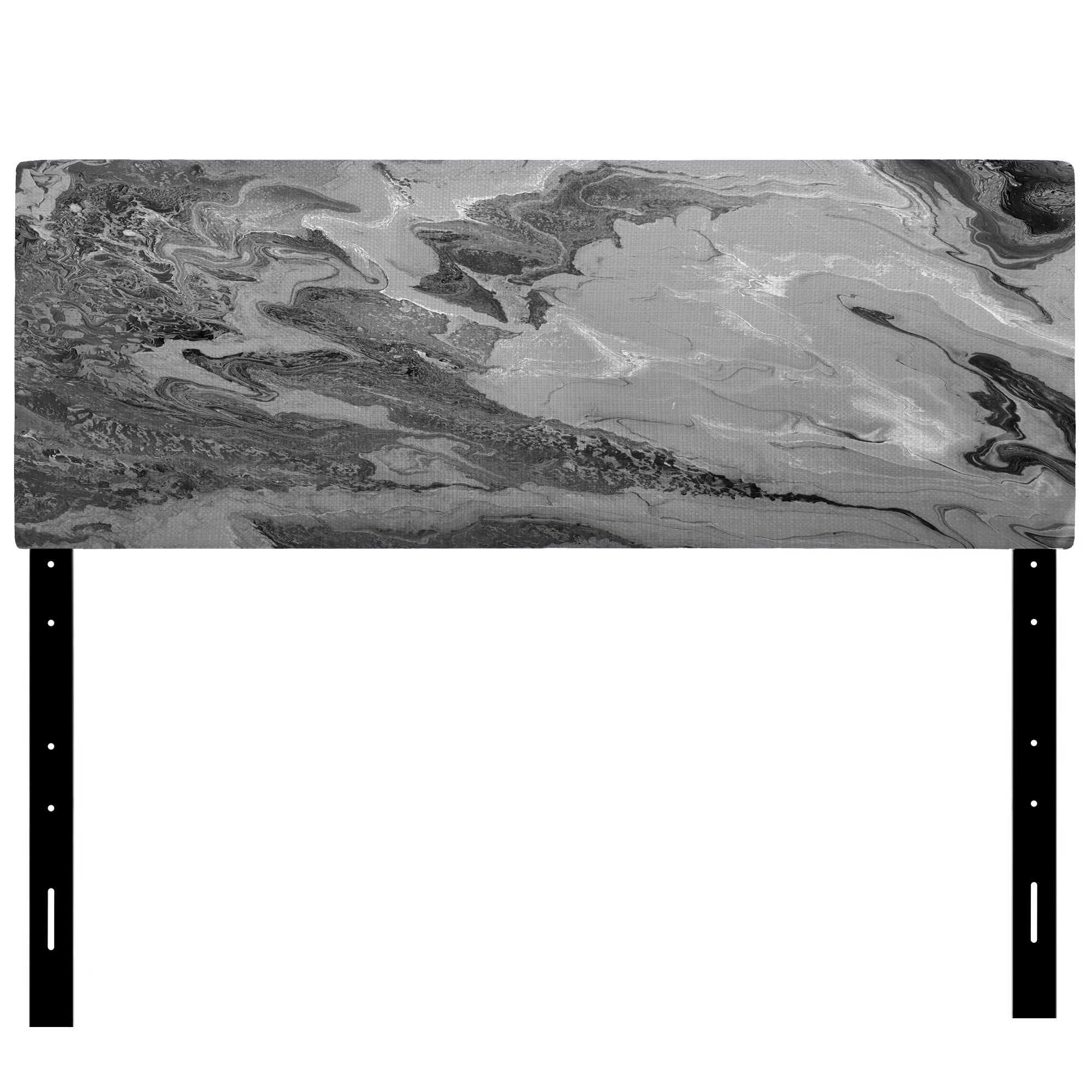 Grey Wavy Liquid Art upholstered headboard