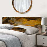 Orange Black And Grey Marble Art upholstered headboard