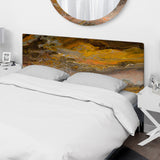Orange Black And Grey Marble Art upholstered headboard