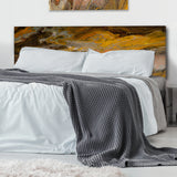 Orange Black And Grey Marble Art upholstered headboard