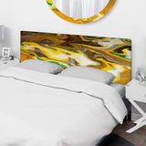 Bright Khaki And Yellow Marble Art upholstered headboard