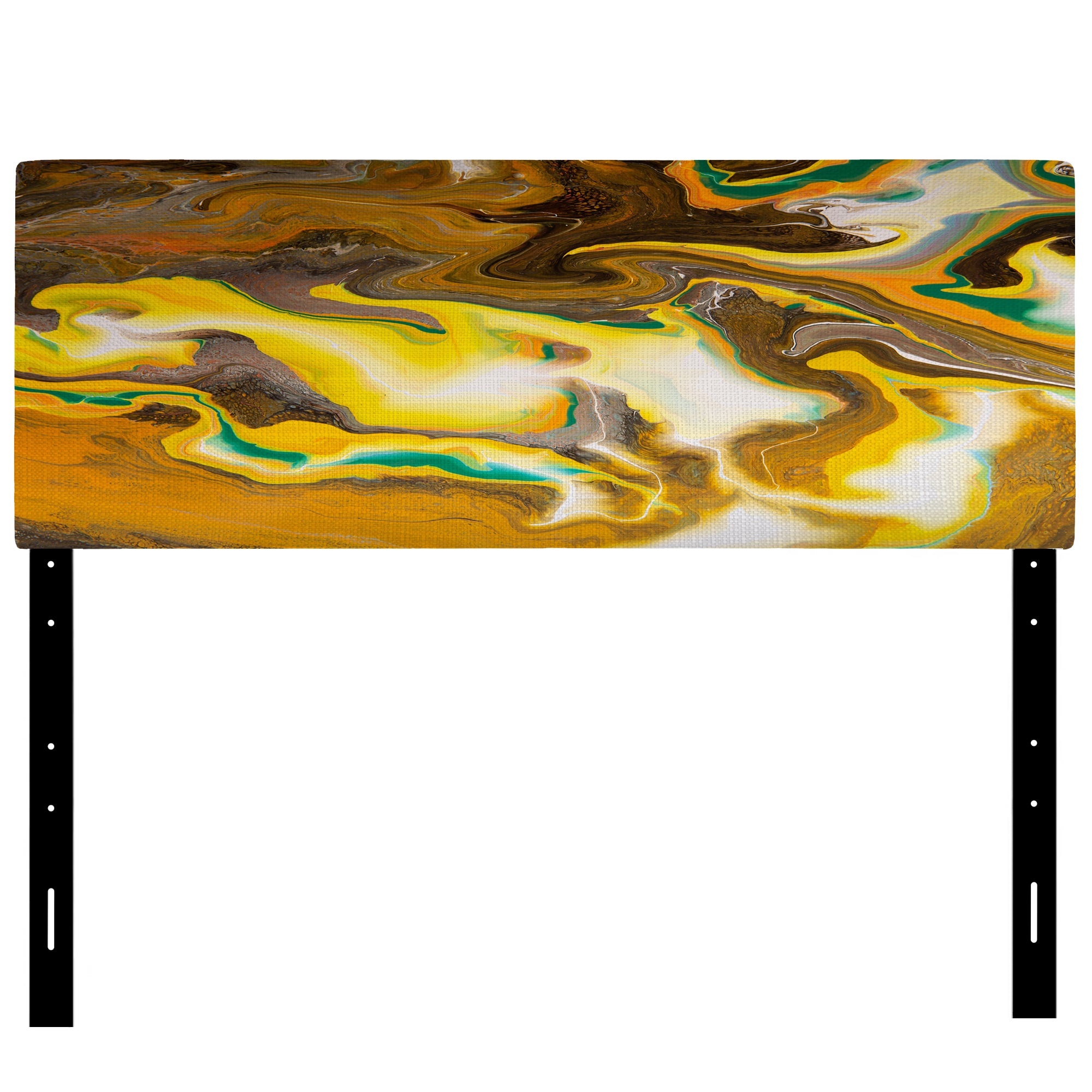 Bright Khaki And Yellow Marble Art upholstered headboard