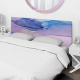 Pink And Blue Ink Clouds III upholstered headboard