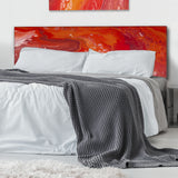 Vibrant Red Marble Landscape upholstered headboard