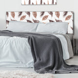 Brown And Grey Polka Dot Feathers upholstered headboard