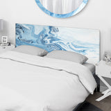 White And Blue Marble Waves upholstered headboard