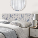 Vintage Blue Farmhouse Flower II upholstered headboard