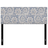 Vintage Blue Farmhouse Flower III upholstered headboard
