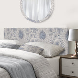 Vintage Blue Farmhouse Flower V upholstered headboard