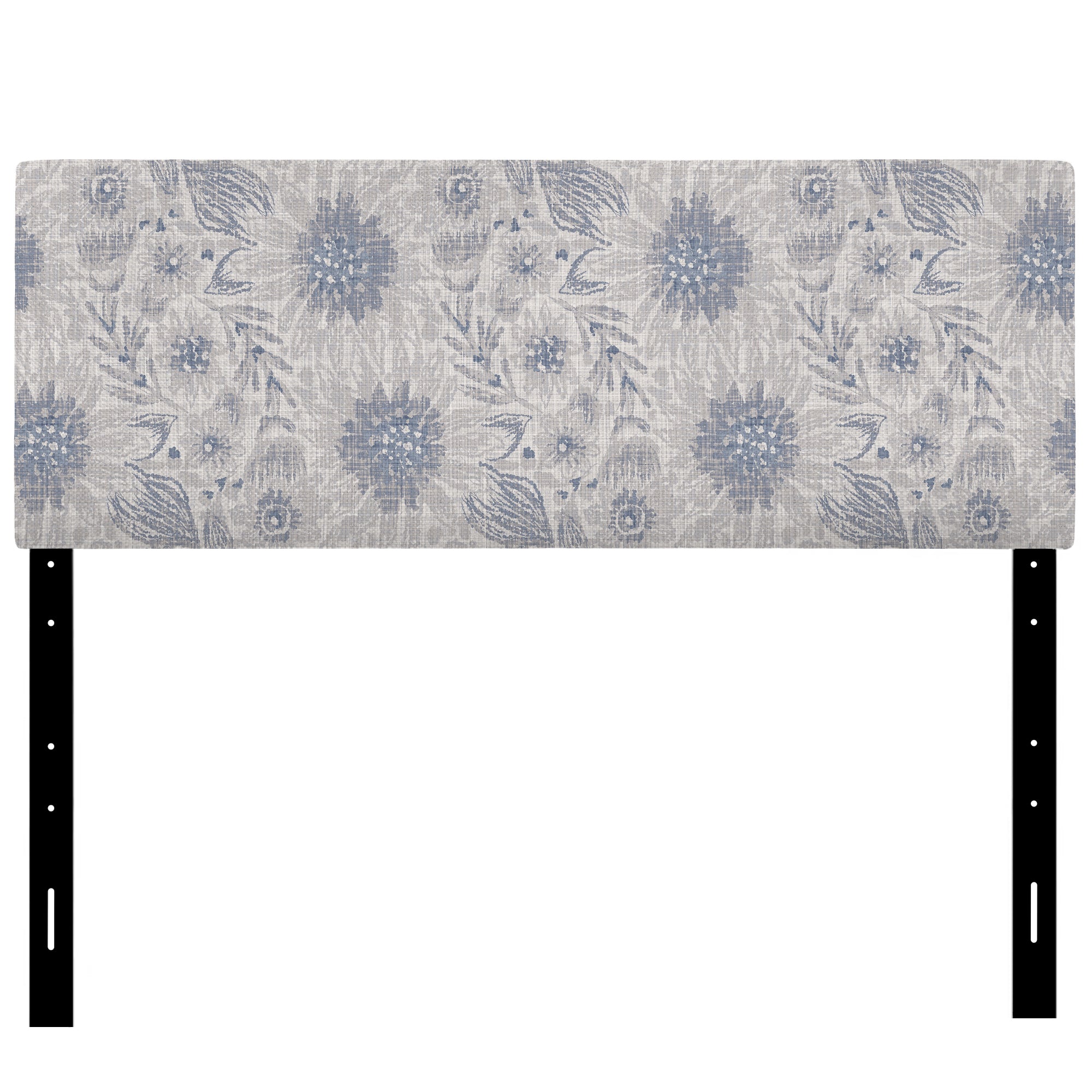 Vintage Blue Farmhouse Flower V upholstered headboard