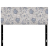 Vintage Blue Farmhouse Flower V upholstered headboard