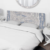 Vintage Blue Farmhouse Flower VII upholstered headboard