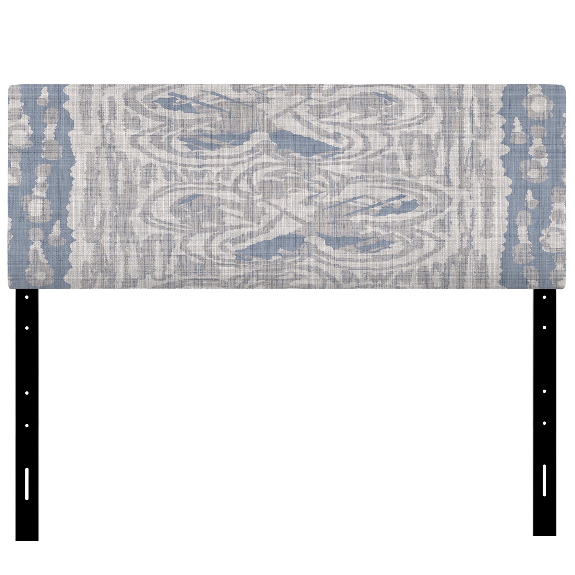 Vintage Blue Farmhouse Flower VII upholstered headboard