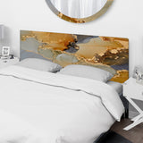 Brown Luxury Abstract Fluid Art I upholstered headboard