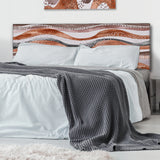 Wavy Pattern In Natural Geo Style upholstered headboard