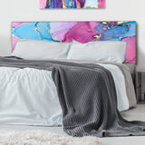 Purple And Turquoise Luxury Abstract Fluid Art IV upholstered headboard