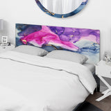 Pink And Purple Luxury Abstract Fluid Art upholstered headboard