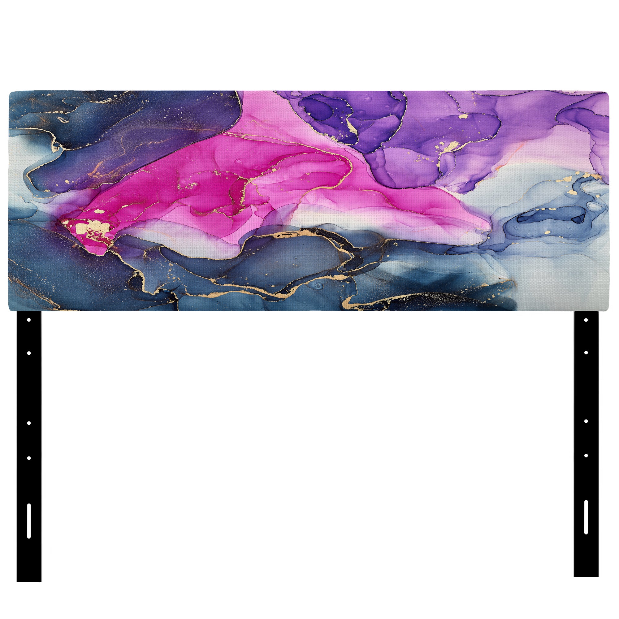 Pink And Purple Luxury Abstract Fluid Art upholstered headboard