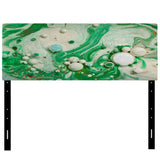 Abstract Fluid Art Colourful Acrylic Bubbles I upholstered headboard