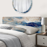 Blue And Gold Marble Clouds III upholstered headboard