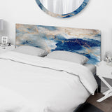 Blue And Gold Marble Clouds III upholstered headboard