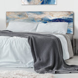 Blue And Gold Marble Clouds III upholstered headboard