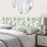 Eucalyptus Leaves Illustration Isolated On White I upholstered headboard