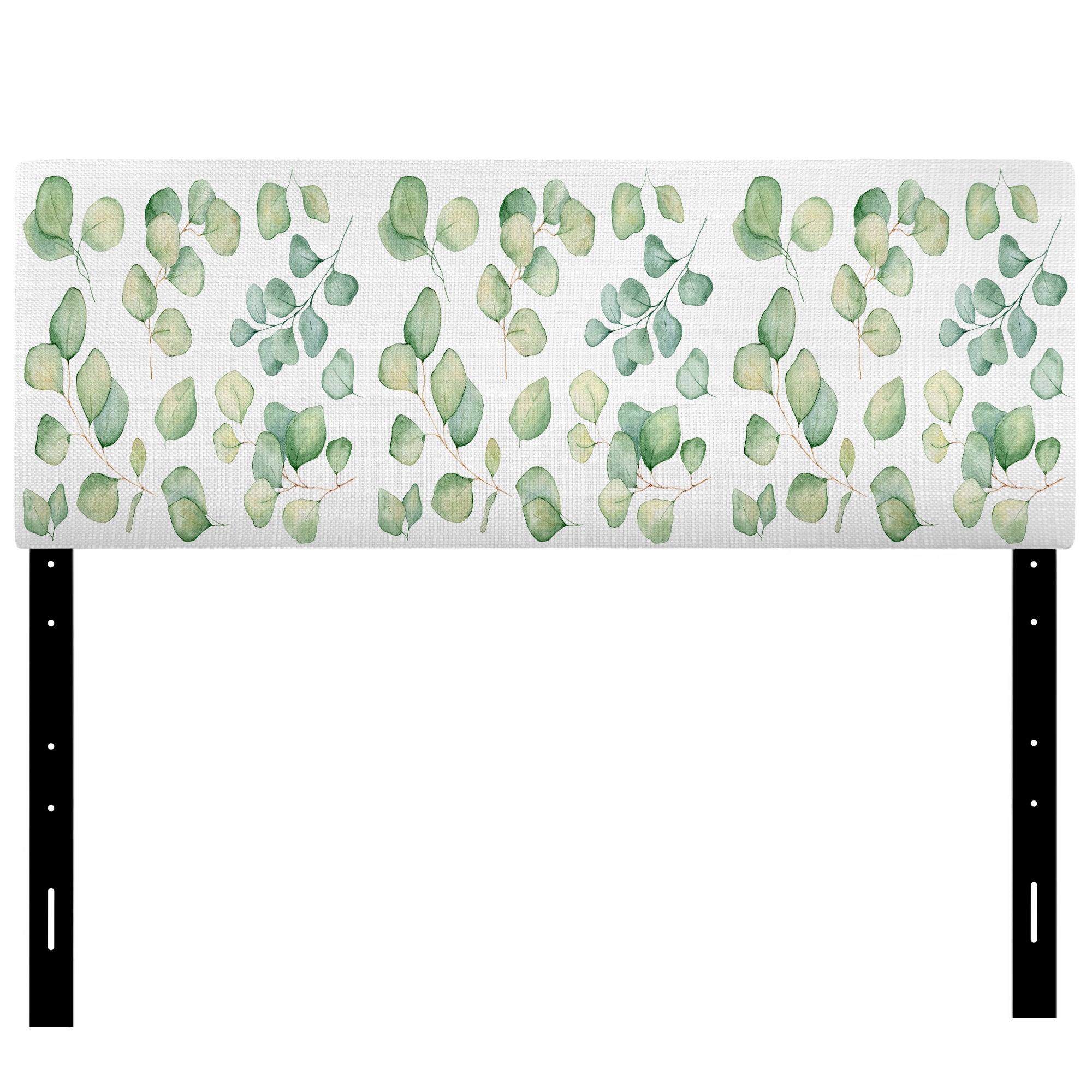 Eucalyptus Leaves Illustration Isolated On White I upholstered headboard