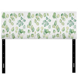 Eucalyptus Leaves Illustration Isolated On White I upholstered headboard
