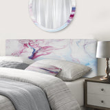 Blue And Pink Liquid Art I upholstered headboard