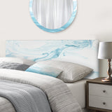 Light Blue And White Liquid Marble Art upholstered headboard